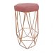 Conjunto 4 Banquetas Decorativa Hexagonal Aramado Bronze Suede Rosê Rocha Móveis