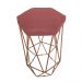 Conjunto 4 Banquetas Decorativa Hexagonal Aramado Bronze Suede Rosê Rocha Móveis