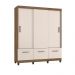 Guarda-Roupa Casal Moderno 2 Portas e 3 Gavetas Bege Claro