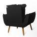 Poltrona Decorativa Opala Suede Preto Rocha Móveis