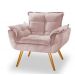 Poltrona Decorativa Opala Suede Rosê Rocha Móveis