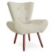 Poltrona Decorativa para Sala Bella Pés Palito Suede Bege Rocha Móveis