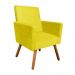 Poltrona Decorativa para Sala Nina Pés Palito Suede Amarelo Rocha Móveis