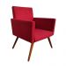 Poltrona Decorativa para Sala Nina Pés Palito Suede Vermelho Rocha Móveis