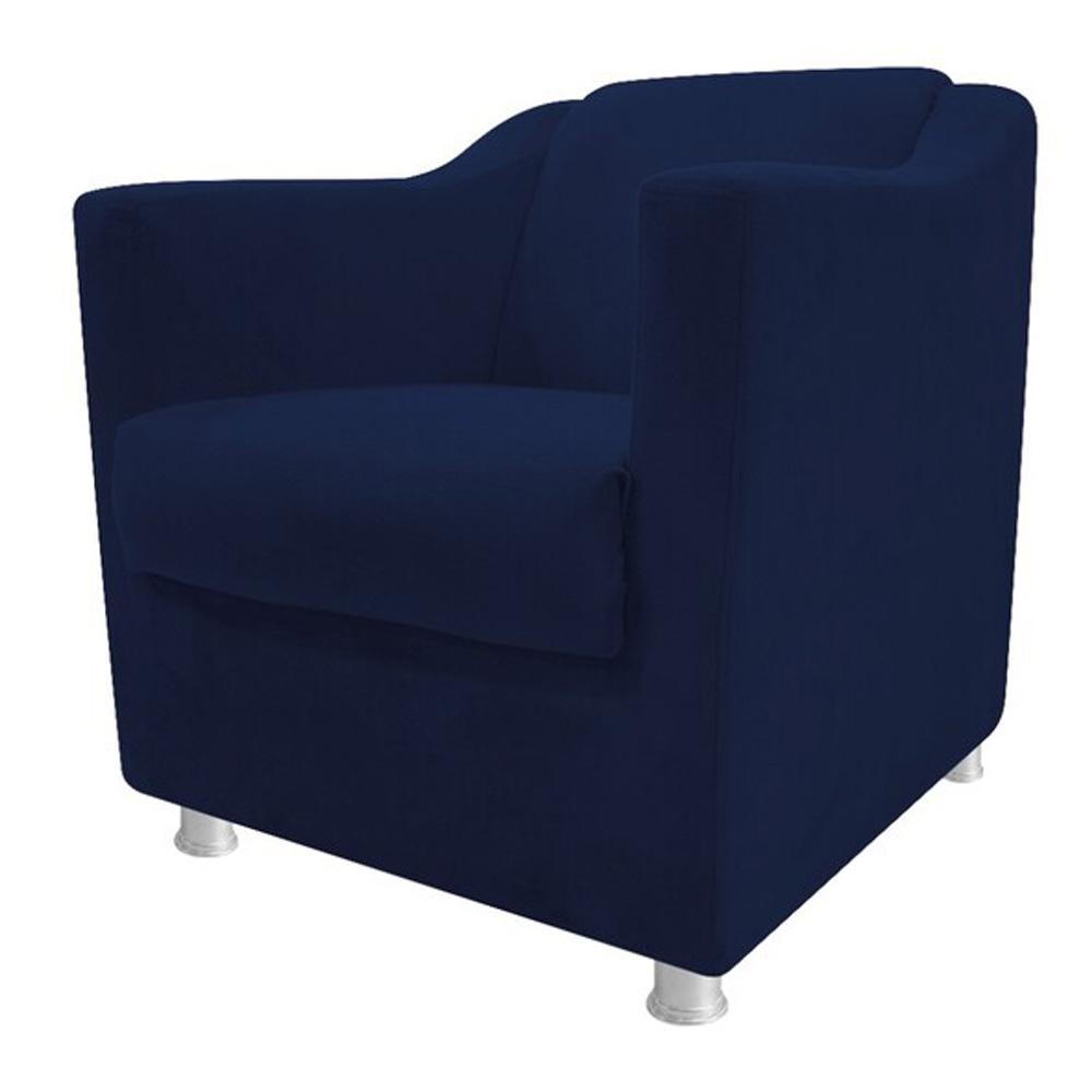 Poltrona Decorativa para Sala Tilla Suede Azul Marinho Rocha Móveis
