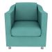 Poltrona Decorativa para Sala Tilla Suede Azul Turquesa Rocha Móveis