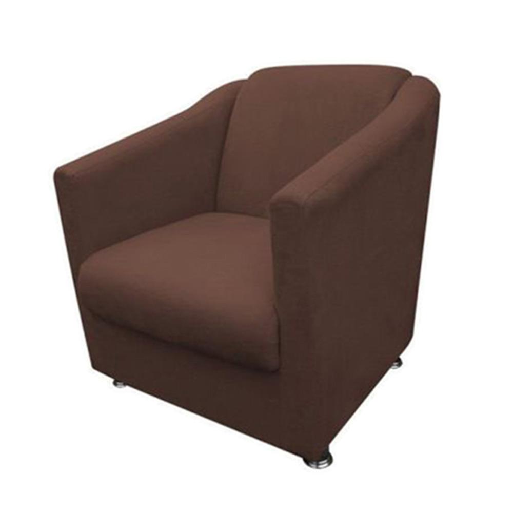 Poltrona Decorativa para Sala Tilla Suede Marrom Rocha Móveis