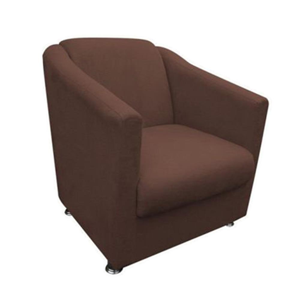 Poltrona Decorativa para Sala Tilla Suede Marrom Rocha Móveis