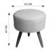 Puff Decorativo Redondo Pés Palito Suede Azul Marinho Rocha Móveis