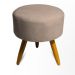 Puff Decorativo Redondo Pés Palito Suede Cappuccino Rocha Móveis