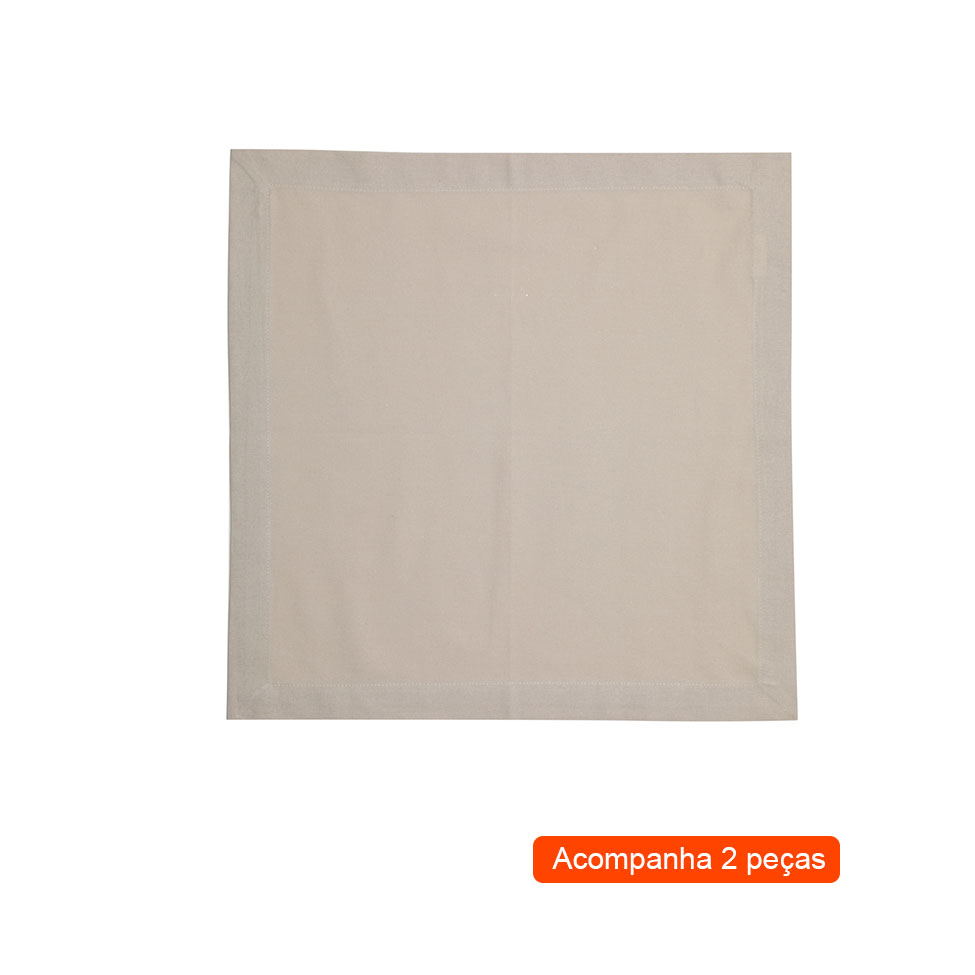 Kit Guardanapos com 2 Peças Amanda Bege 42x40 cm
