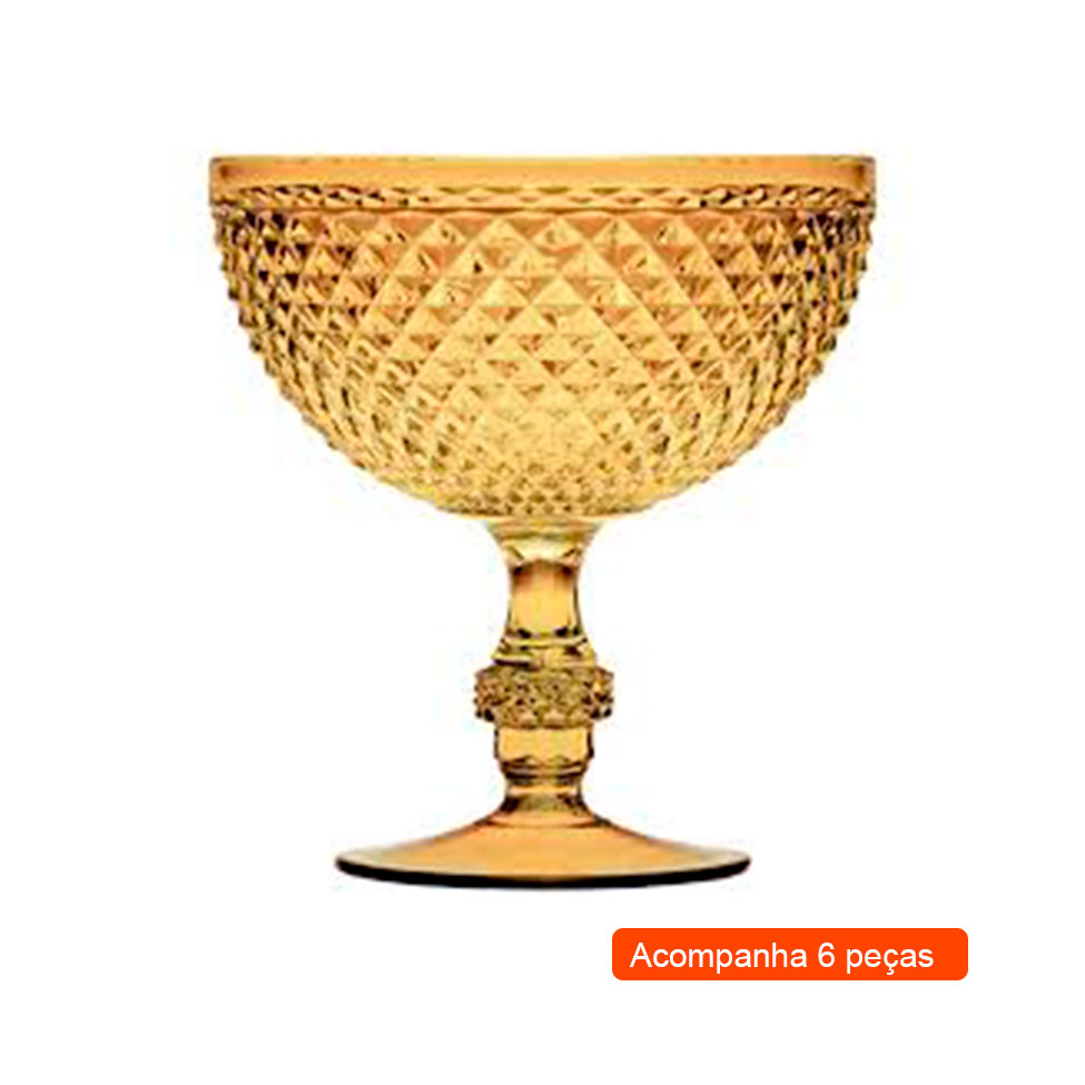 Kit Taças com 6 Peças Cuervo ll Âmbar 395 ml