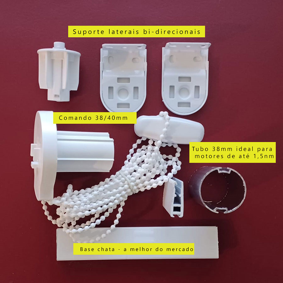 Persiana Rolô 1% - 2,60 larg x 2,70 alt - Branco Off-White - Rollflex