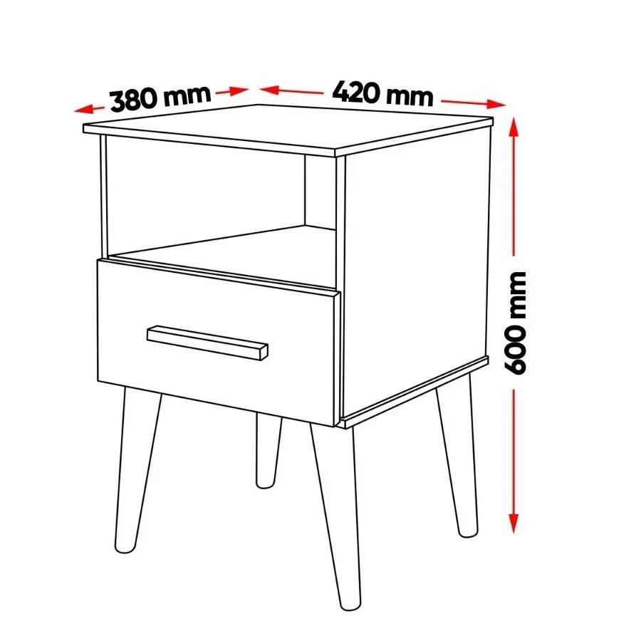 Mesa De Cabeceira Preta Retrô Com Gaveta Pés Palito Suporte Para Cama com Nicho Guarda Objetos Luxo Luxo Pl