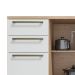 Balcão de Cozinha com Tampo Napoli Prime 3 Portas 2 Gavetas Castanho e Branco