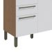 Balcão de Cozinha com Tampo Napoli Prime 3 Portas 2 Gavetas Castanho e Branco