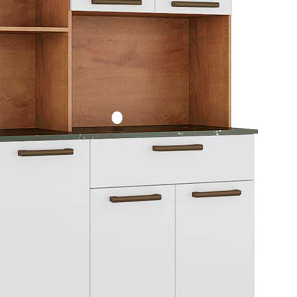 Cozinha Compacta Tannat Gold 8 Portas 1 Gaveta Castanho e Branca