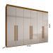 [OUTLET] Guarda-Roupa Casal Maceio 6 PT Imbuia e Off White