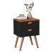 Mesa De Cabeceira 02 Gavetas Janus Preto E Ypê Sal