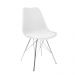 Cadeira Design Leda Estofada Eames Branca Tower Cromado