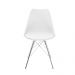 Cadeira Design Leda Estofada Eames Branca Tower Cromado