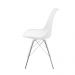 Cadeira Design Leda Estofada Eames Branca Tower Cromado