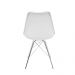 Cadeira Design Leda Estofada Eames Branca Tower Cromado