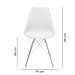 Cadeira Design Leda Estofada Eames Branca Tower Cromado