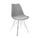 Cadeira Design Leda Estofada Eames Cinza Tower Cromado