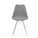 Cadeira Design Leda Estofada Eames Cinza Tower Cromado