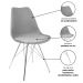 Cadeira Design Leda Estofada Eames Cinza Tower Cromado