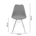 Cadeira Design Leda Estofada Eames Cinza Tower Cromado