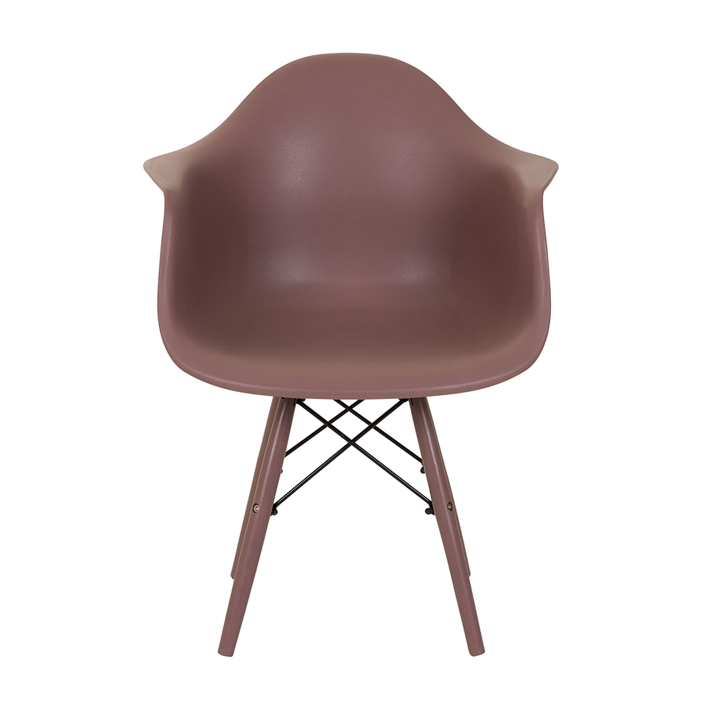 Cadeira de Jantar Color com Braço Eiffel Eames Marrom