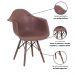 Cadeira de Jantar Color com Braço Eiffel Eames Marrom