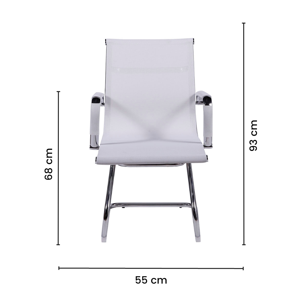 Kit 10 Cadeiras Fixa Escritório Esteirinha Eames Tela Branca