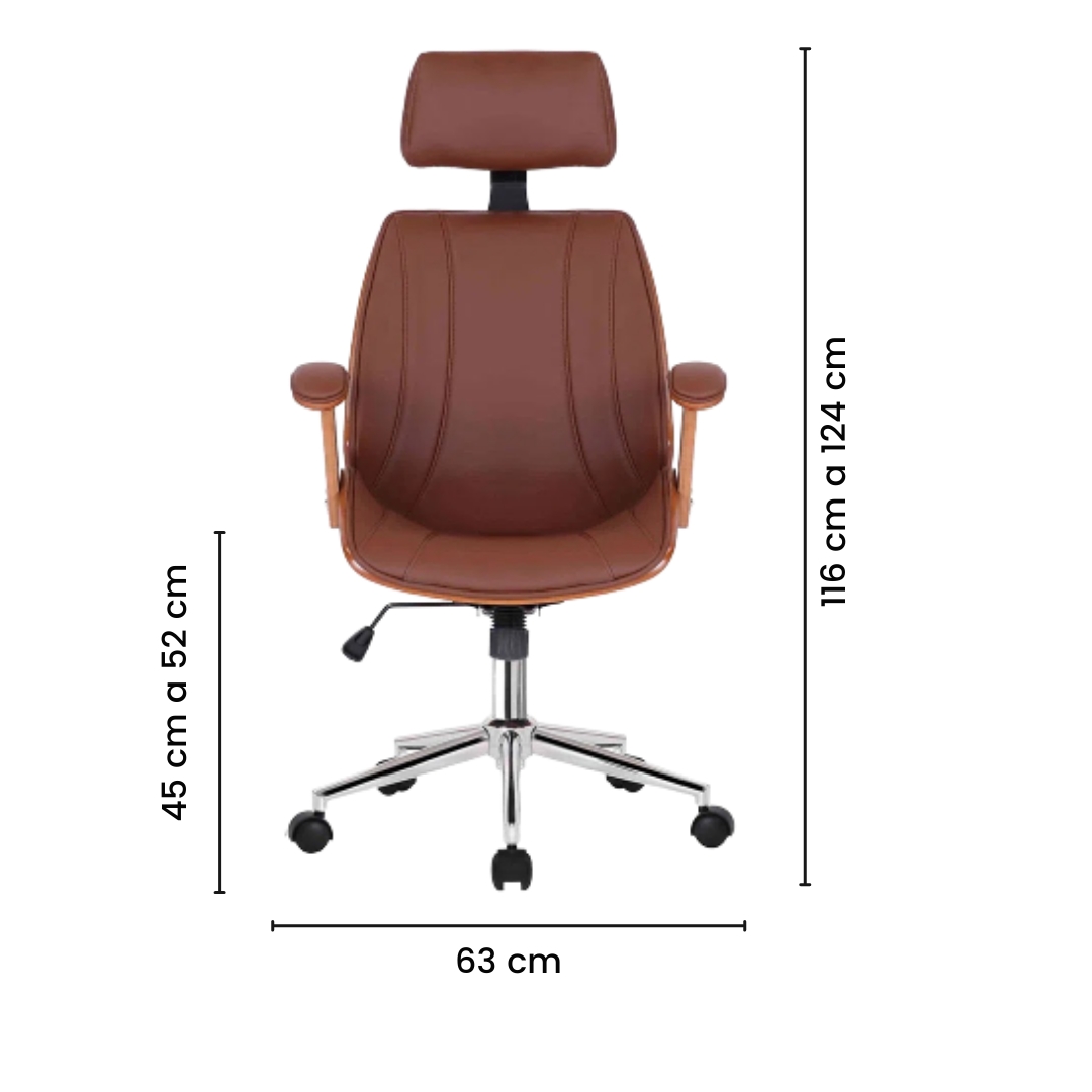 Kit 10 Cadeiras de Escritório Lisboa Presidente Office Café