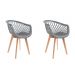 Kit 2 Cadeiras Design Eames Wood Web Cinza