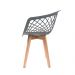 Kit 2 Cadeiras Design Eames Wood Web Cinza