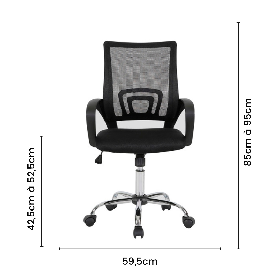 Kit 2 Cadeiras Giratórias Ergonômicas Escritório Preta