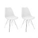 Kit 2 Cadeiras Leda Estofada Eames Branca Tower Cromado