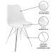 Kit 2 Cadeiras Leda Estofada Eames Branca Tower Cromado