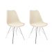 Kit 2 Cadeiras Leda Tower Estofada Nude Eames Cromado