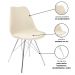 Kit 2 Cadeiras Leda Tower Estofada Nude Eames Cromado