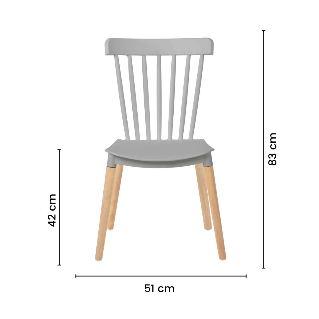 Kit 2 Cadeiras Windsor Eames de Jantar Cinza