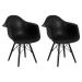 Kit 2 Cadeiras de Jantar Braço Eames Eiffel Preta Color