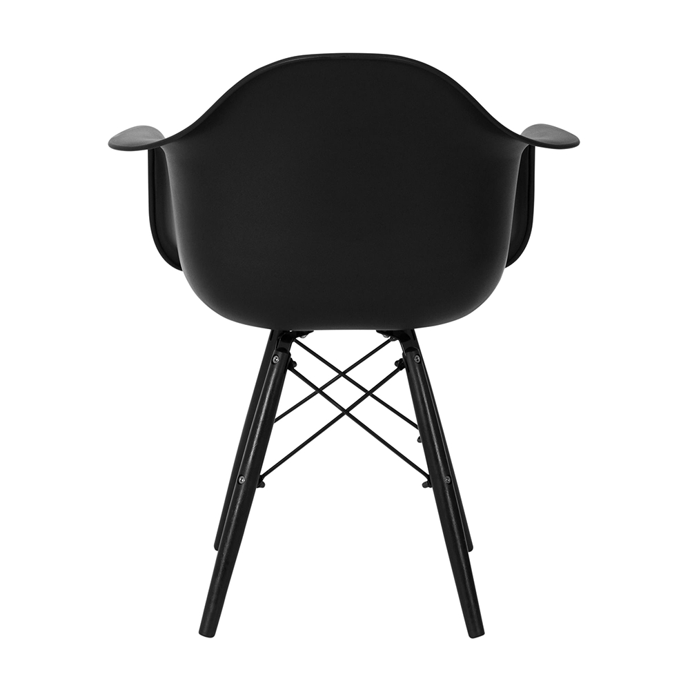 Kit 2 Cadeiras de Jantar Braço Eames Eiffel Preta Color