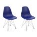 Kit 2 Eiffel Eames Azul Marinho Ferro Cromado