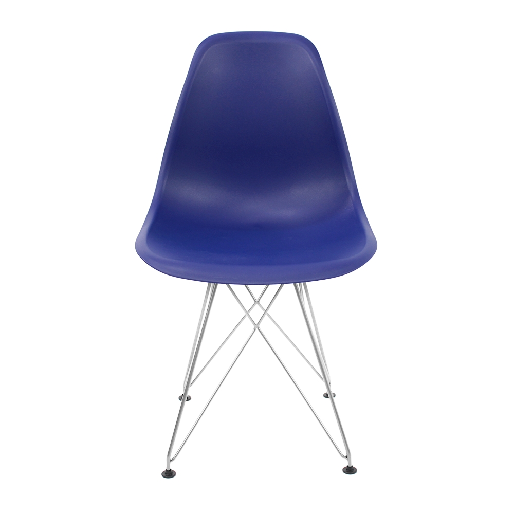 Kit 2 Eiffel Eames Azul Marinho Ferro Cromado