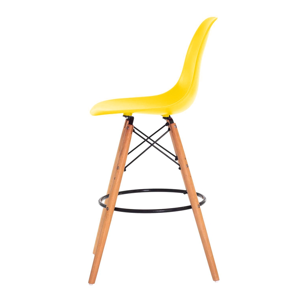 Kit 3 Banquetas Design Eiffel Eames Amarela