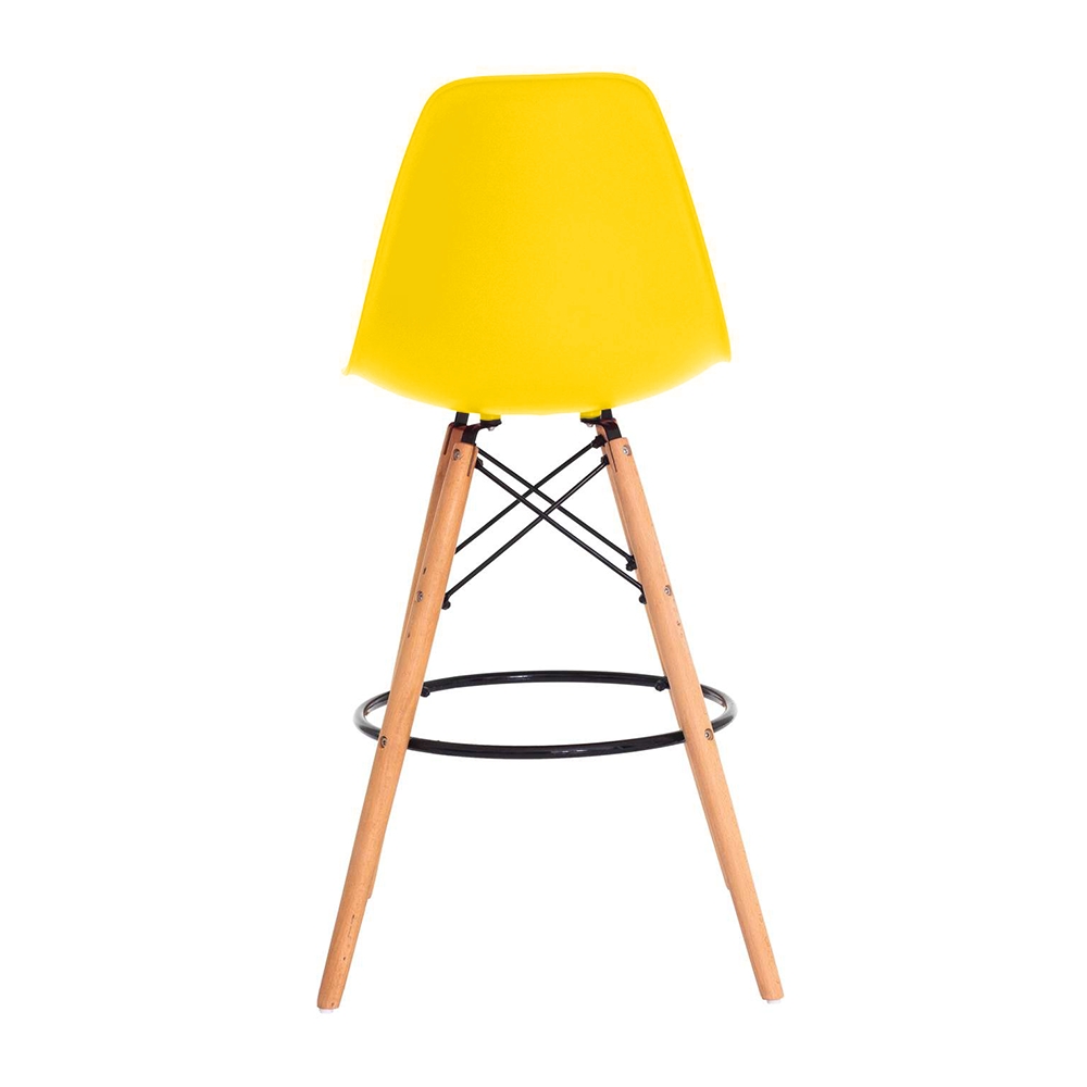 Kit 3 Banquetas Design Eiffel Eames Amarela